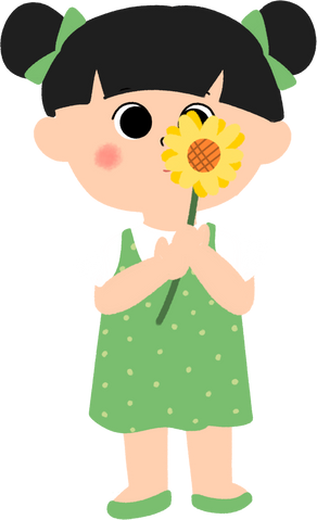 Little girl hold sunflower