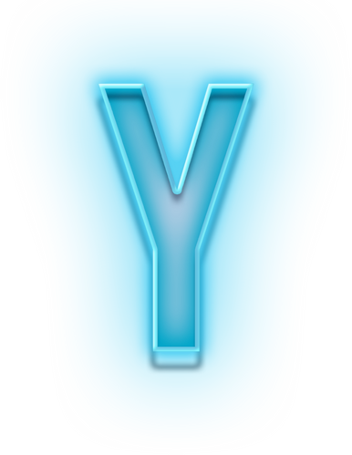 发光镂空字母Y字体设计